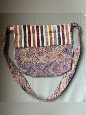 unique boho crossbody messenger bag patterned mixed textile